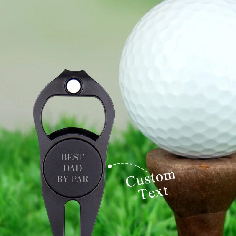 Custom Golf Ball Marker Personalized Bottle Opener Multipurpose Golf Fork Metal Custom Gift for Golf Lover