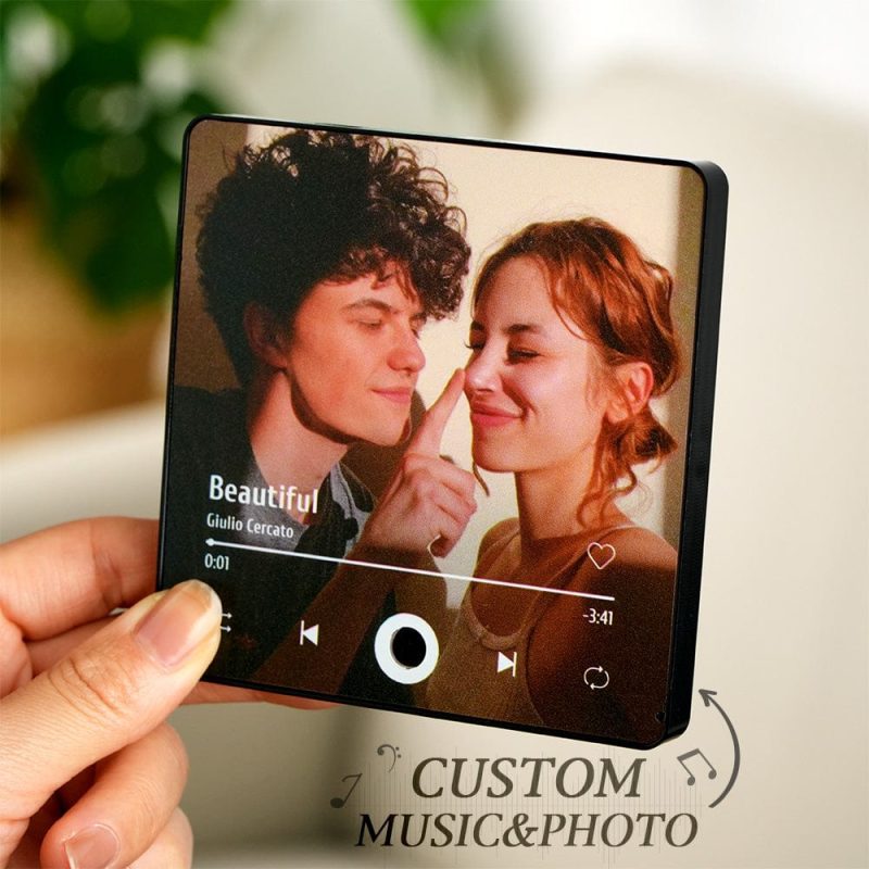 Unique Personalized Photo Fridge Magnet With Music Best Gift