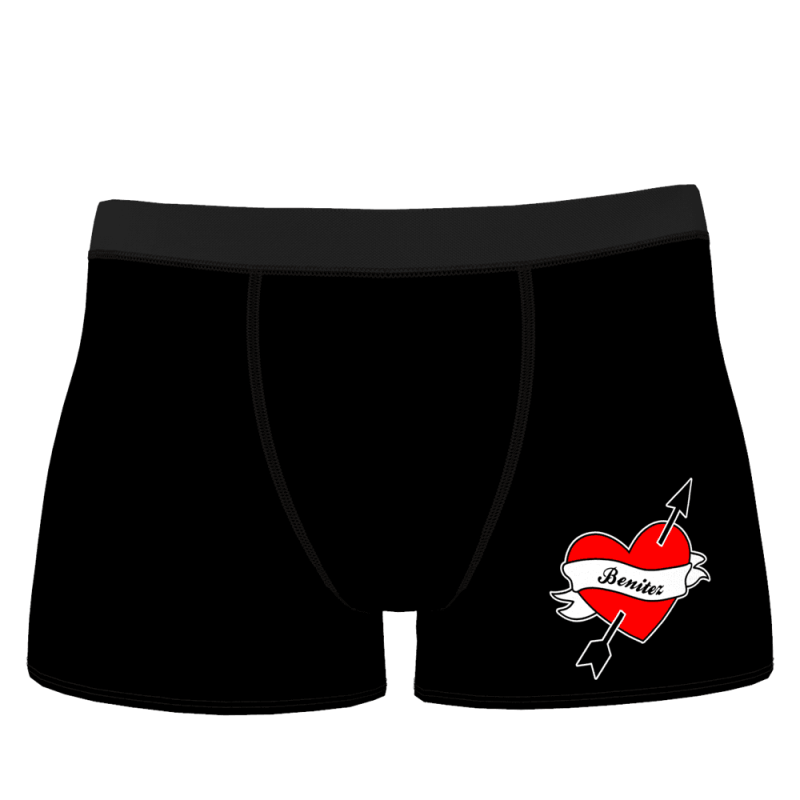 Custom Shorts Boxer with Girlfriend’s Face – Love Heart