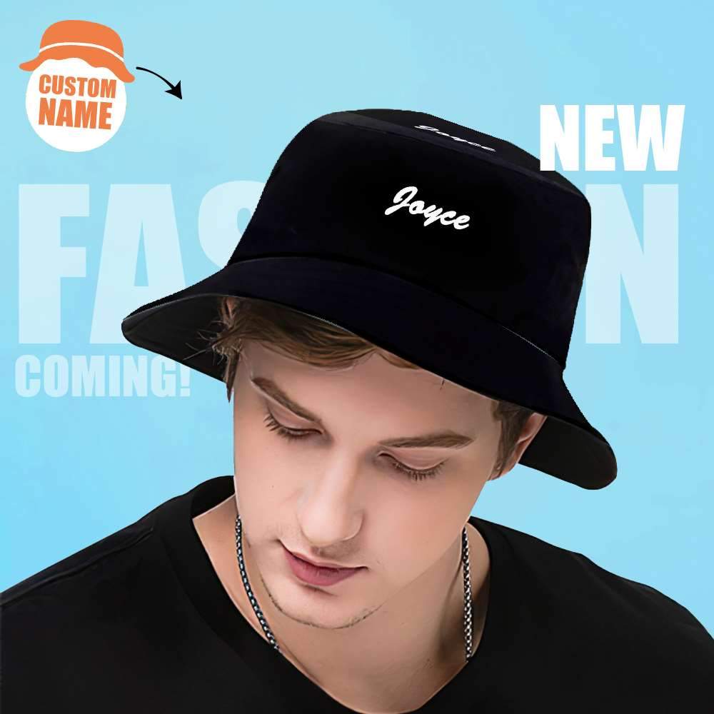 Custom Bucket Hat Name Print Bucket Hats Personalized Hats Printed Gifts - 4 Colors