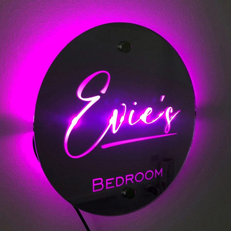 Custom Name Mirror Light Custom Name Round Mirror Marquee Light Gift
