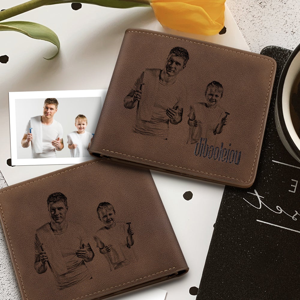 Custom Double-Sided Photo Wallet Personalised Gifts For Dad