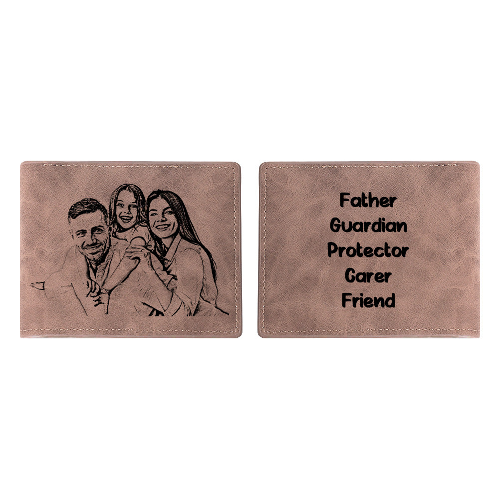 Personalized Photo Wallets Custom Text Mens Wallet With Picture Father's Day Gifts For Men - Image 2