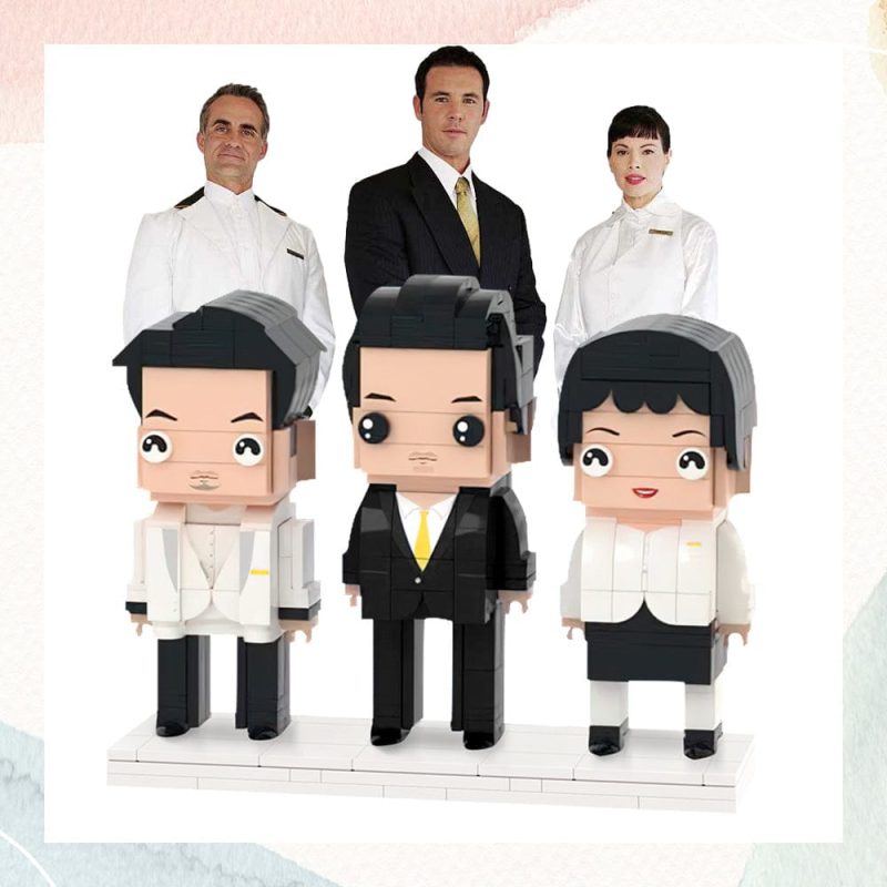 2023 Christmas Gifts Gifts for Colleagues Full Body Customizable 3 People Custom Brick Figures Small Particle Block