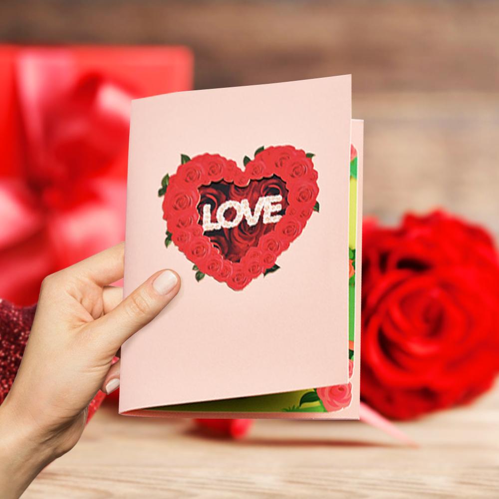 Pop Up Valentine Cards - Rose Heart - Image 2