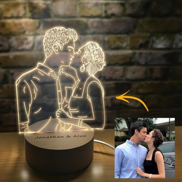 Photo Night Lights Personalized Night Light With Text Valentine’s Day For Her