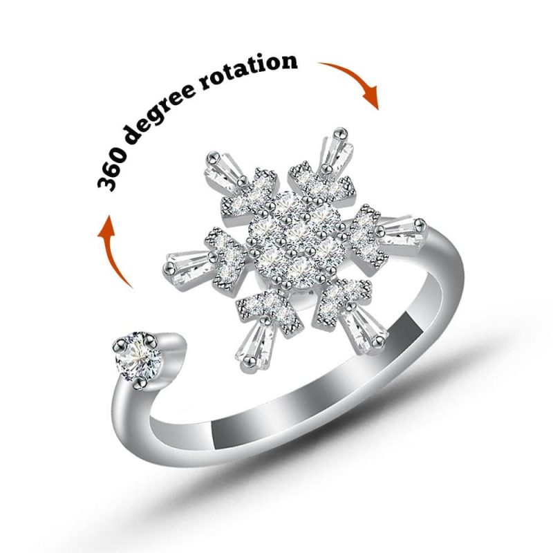 Fidget Rings Adjustable Anxiety Ring Opening Rings Anti-Anxiety Stress Relief Gifts