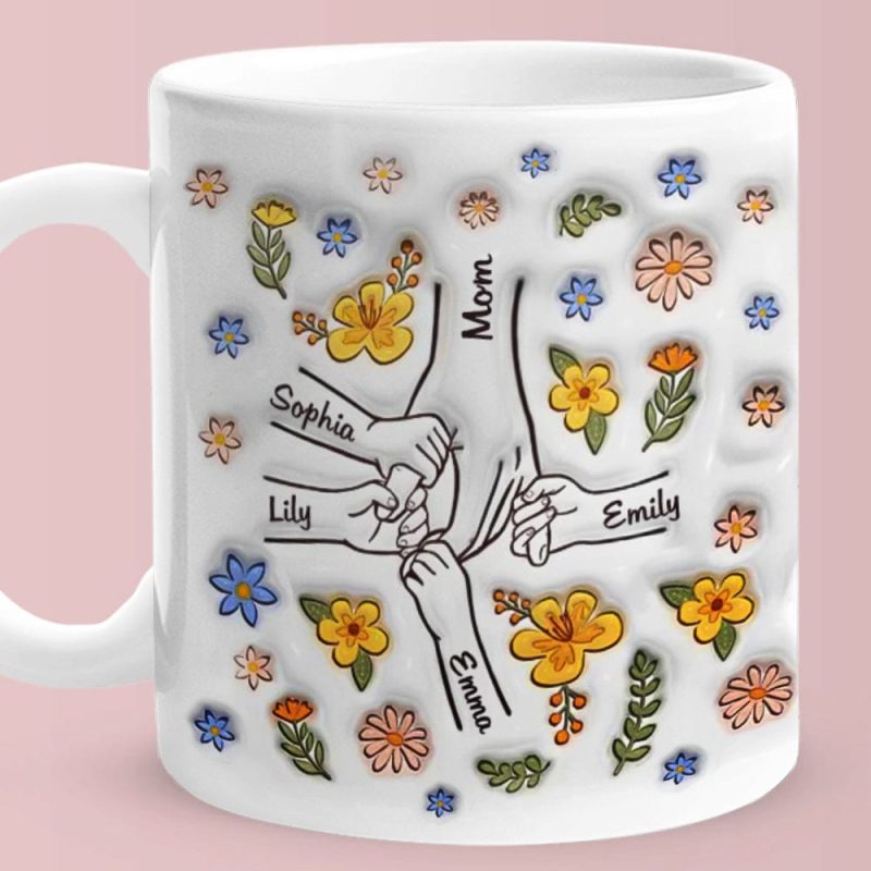 Personalized Custom Printed Mug You Hold Our Hands Also Our Hearts Gift For Mom Grandma