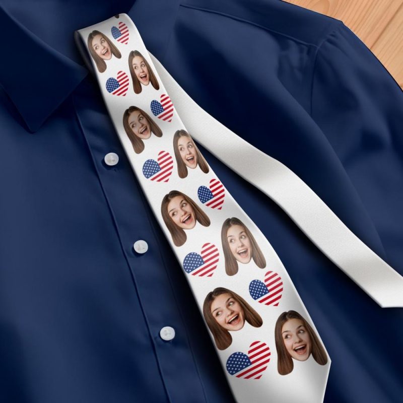 Father’s Day Ties Independence Day Gift Cusrtomized Tie