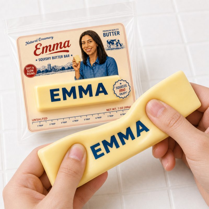 Personalized Butter Squishy — Custom Print Fidget