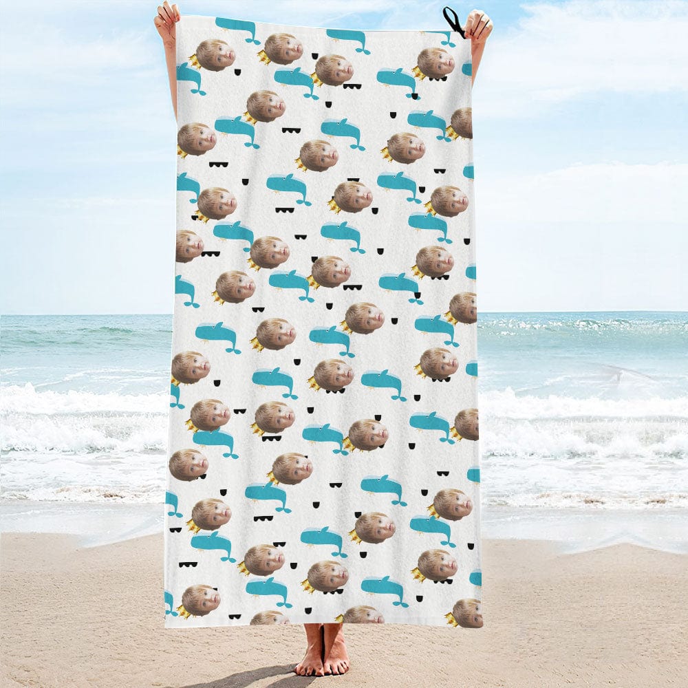 Photo Towel Custom Beach Towels Whales Gift For Kids - Image 2