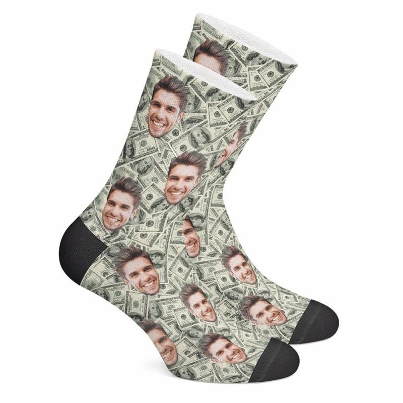 Dollar Gift Custom Face Socks with US Dollar