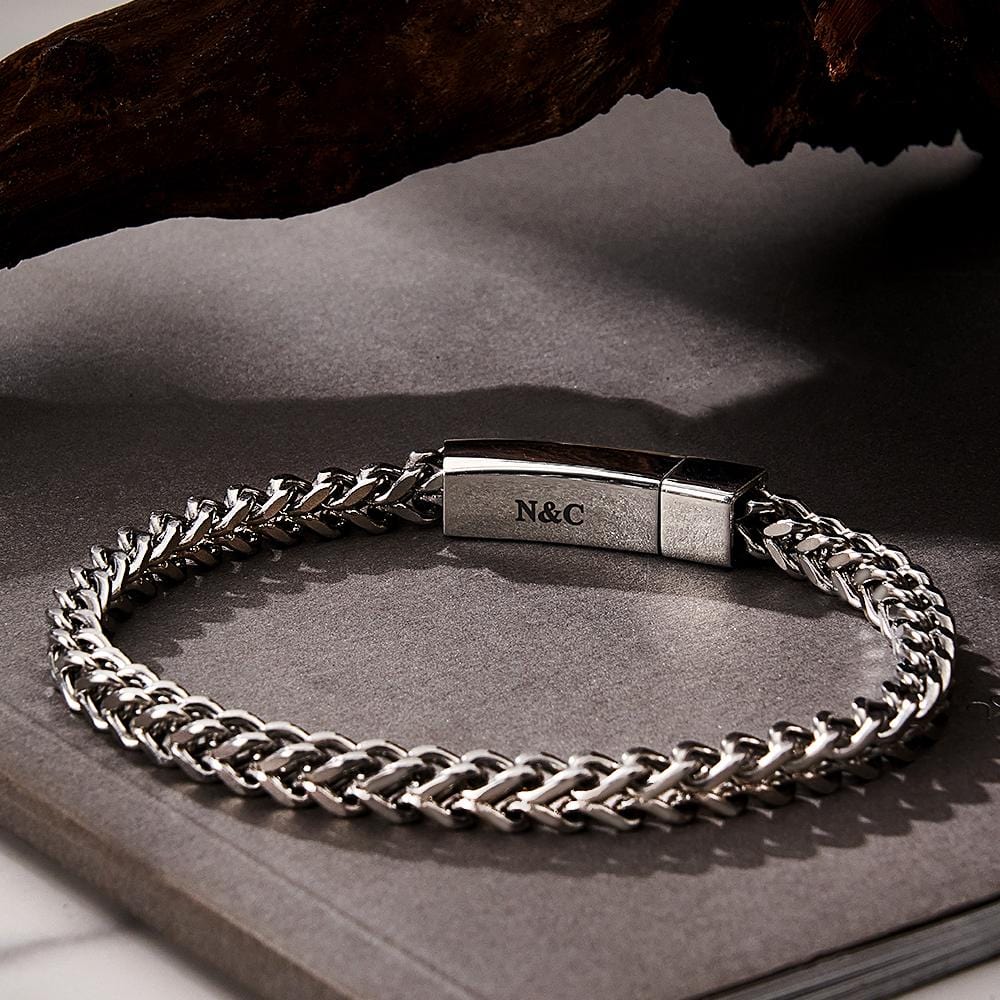Personalized Name Bar Bracelet Simple Gift for Him - Image 2