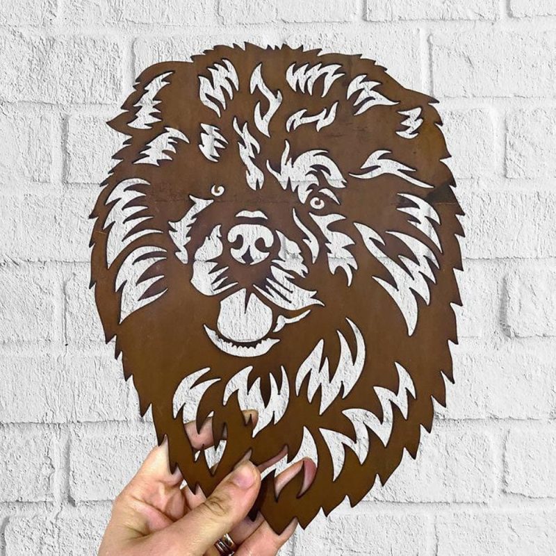 Dog Metal Wall Art Hanging Home Decor Puppy Pet Chow Chow