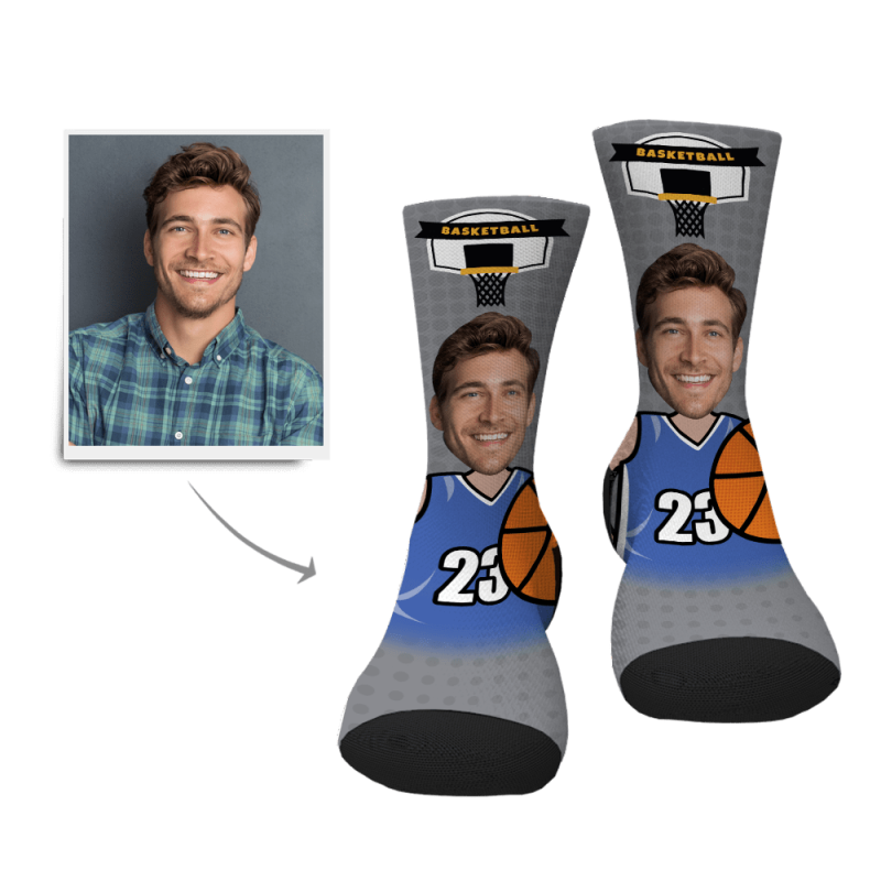 Custom Photo Socks Basketball Player Face Mash Socks