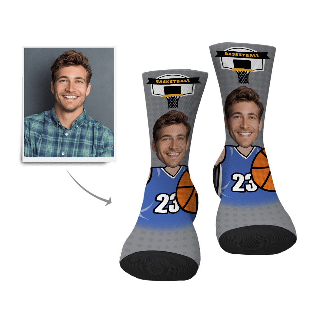 Custom Photo Socks Basketball Player Face Mash Socks