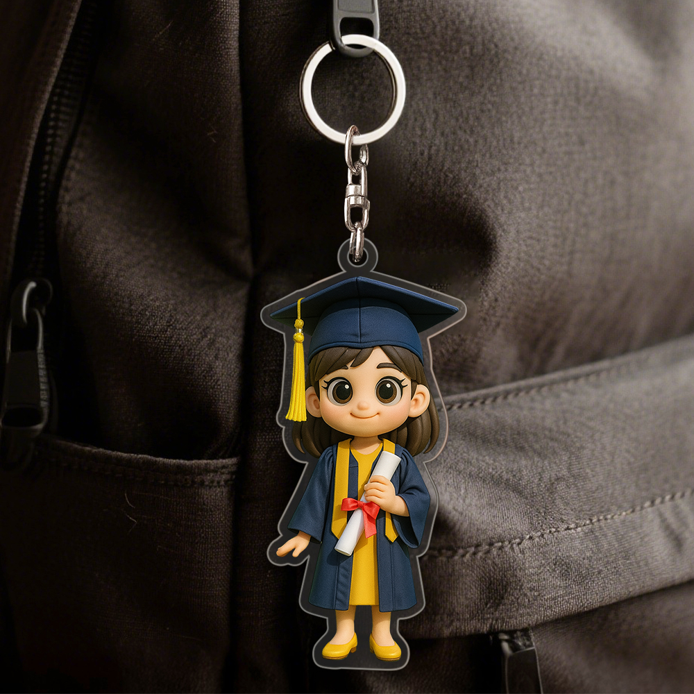 Custom Figure Keychain Personalized Acrylic Cartoon Keychain Photo Bag Charm Unique Keepsake Gift Graduation GiftsUS