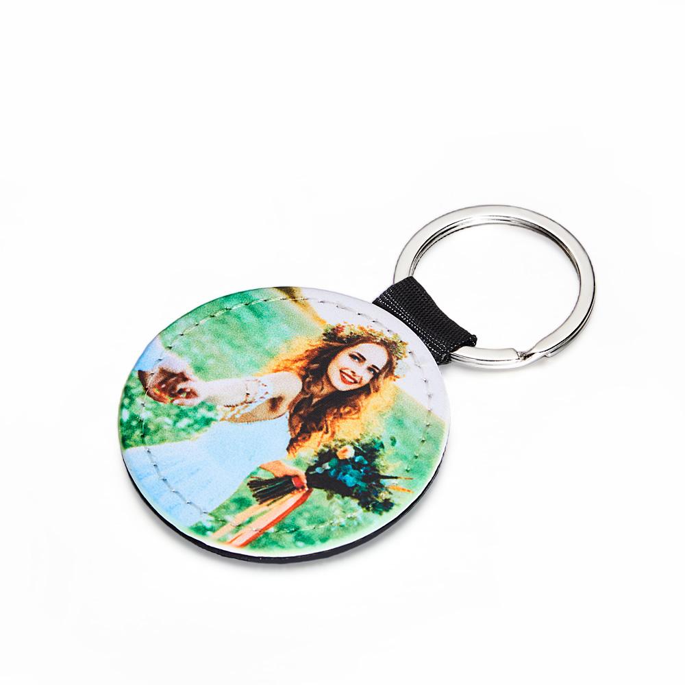 Personalized Photo Keychain Custom Key Holder Vegan Leather Memory Keychain Gift - Image 2
