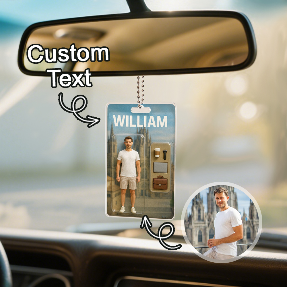 Fully Body Custom 3D Effect Action Figure Pack Packaging Toy Box Style Art Gift Personalized Acrylic Car Hanger - Image 2
