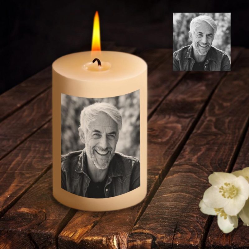 Personalized Photo Candle Sympathy Candle Personalized Sympathy Gifts