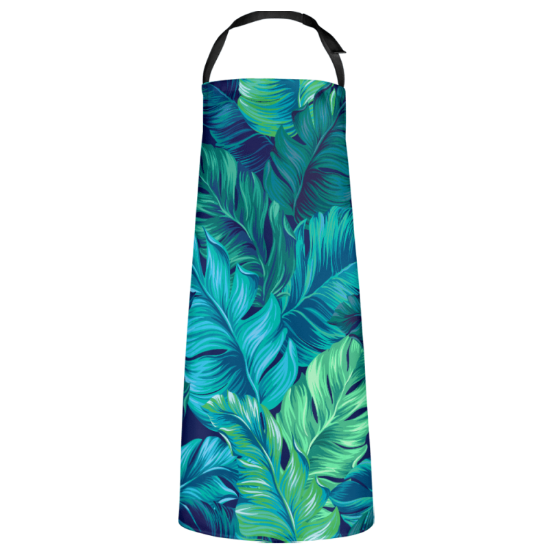 Custom Apron Funny Apron Emerald Palm Jungle Leaves Tropical Gifts for Mom