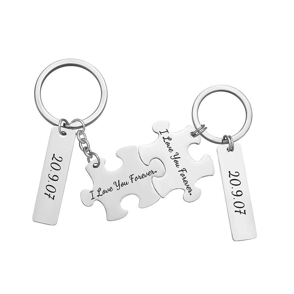 Custom Puzzle Keychain Mr Right Mr Always Right Keychain For Soulmate Couple Gifts Weeding Gifts