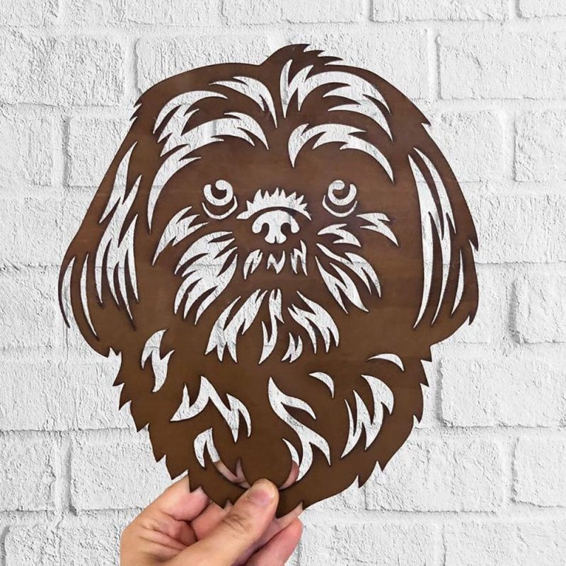 Dog Metal Wall Art Hanging Home Decor Puppy Pet Australian Shepherd