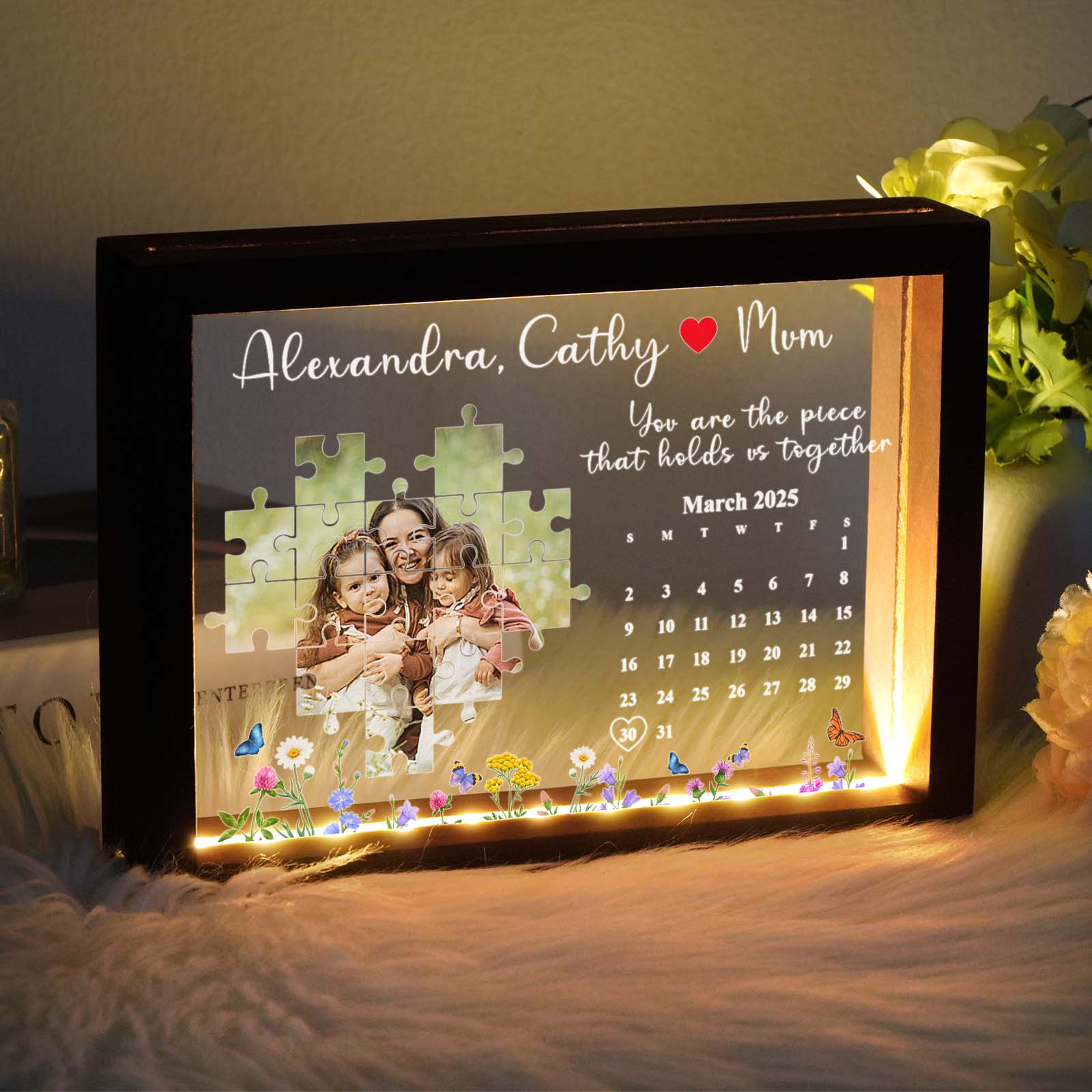 You Are The Piece That Holds Us Together Light Frame Personalised Gifts for Mom