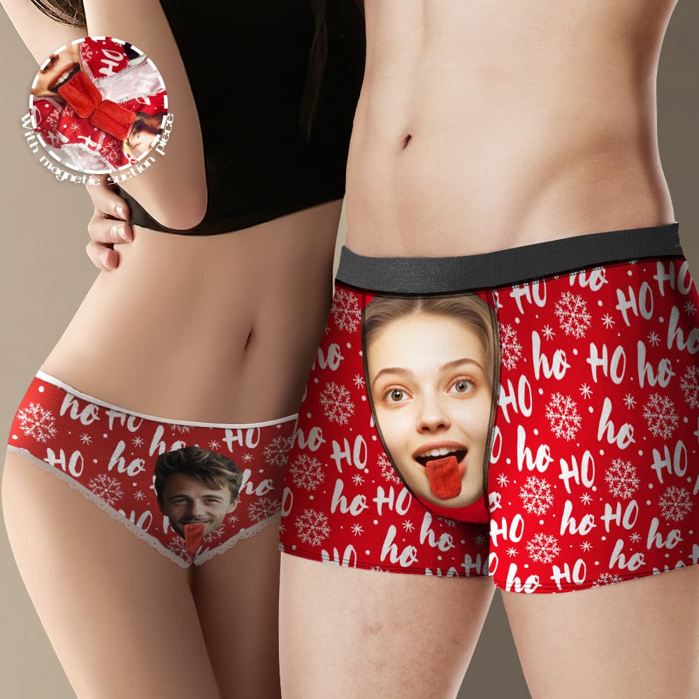 Custom Face Underwear Personalized Magnetic Tongue Underwear Christmas Gifts for Couple