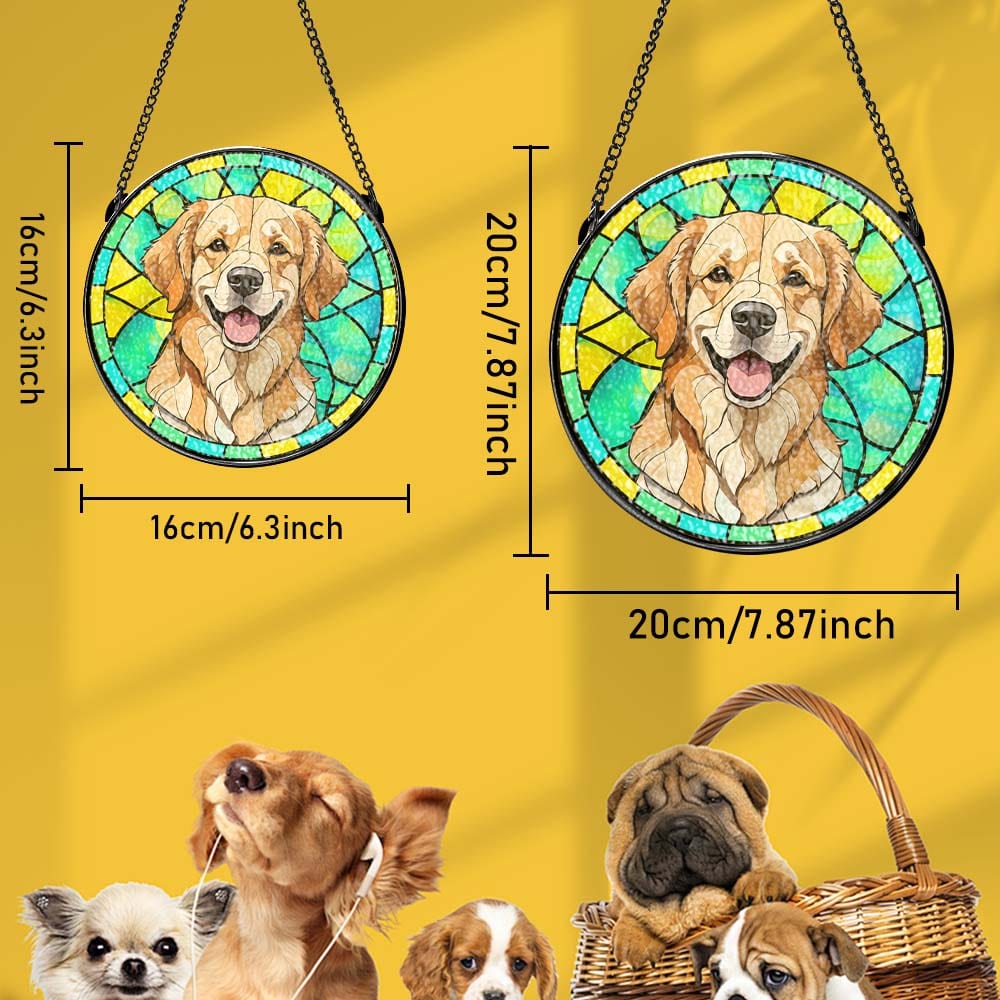 Custom Pet Stained Glass Suncatcher Pet Ornament Remembrance Gifts for Pet Lovers - Image 5