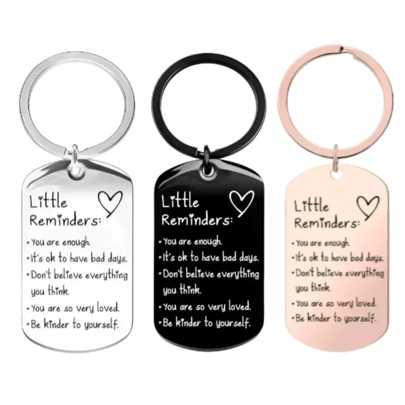 Inspirational Little Reminders Keychain Standard Inspirational Little Reminders Keychain Stainless Steel Dog Tag Gifts For Friends 4
