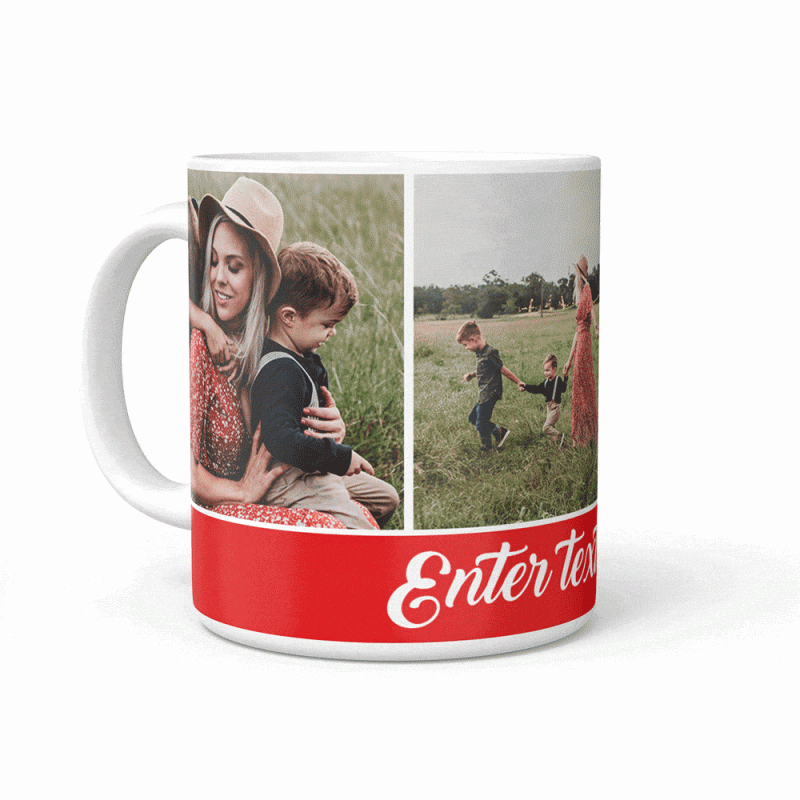Custom Valentine’s Day Gifts Personalized Photo Mug – 3 Photos
