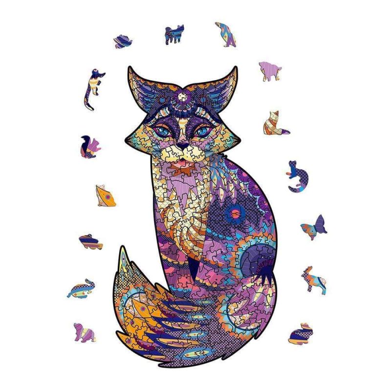 Fox Puzzle Fox Gift Wooden Jigsaw Puzzles For Kids