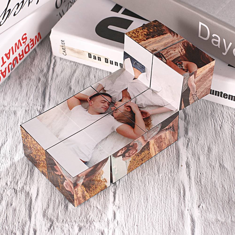 Photo Cube Custom Photo Gift Magic Foldable Picture Cube Valentines Day Gifts - Image 4