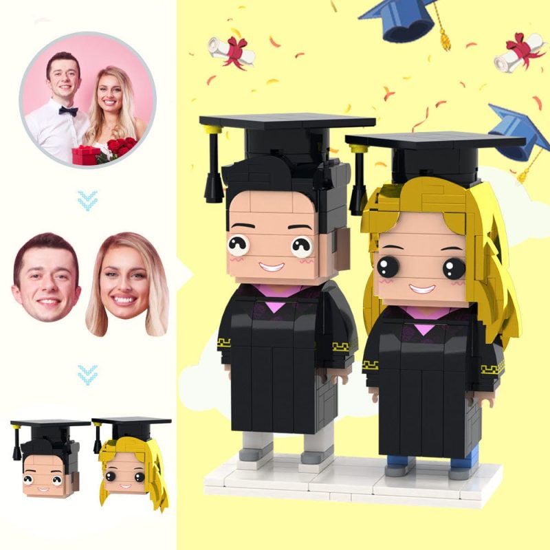 Graduation Gifts Customizable Head 2 People Custom Graduation Dress Brick Figures Small Particle Block Toy Fathers Day Gifts