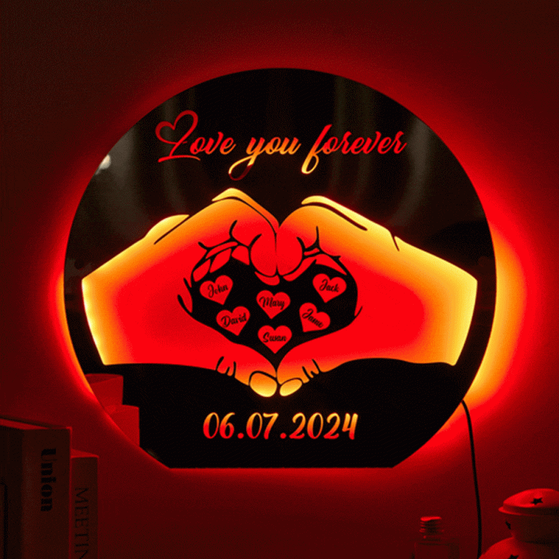 Custom Love Mirror Light with Name and Anniversary Date Personalized Gift for Her