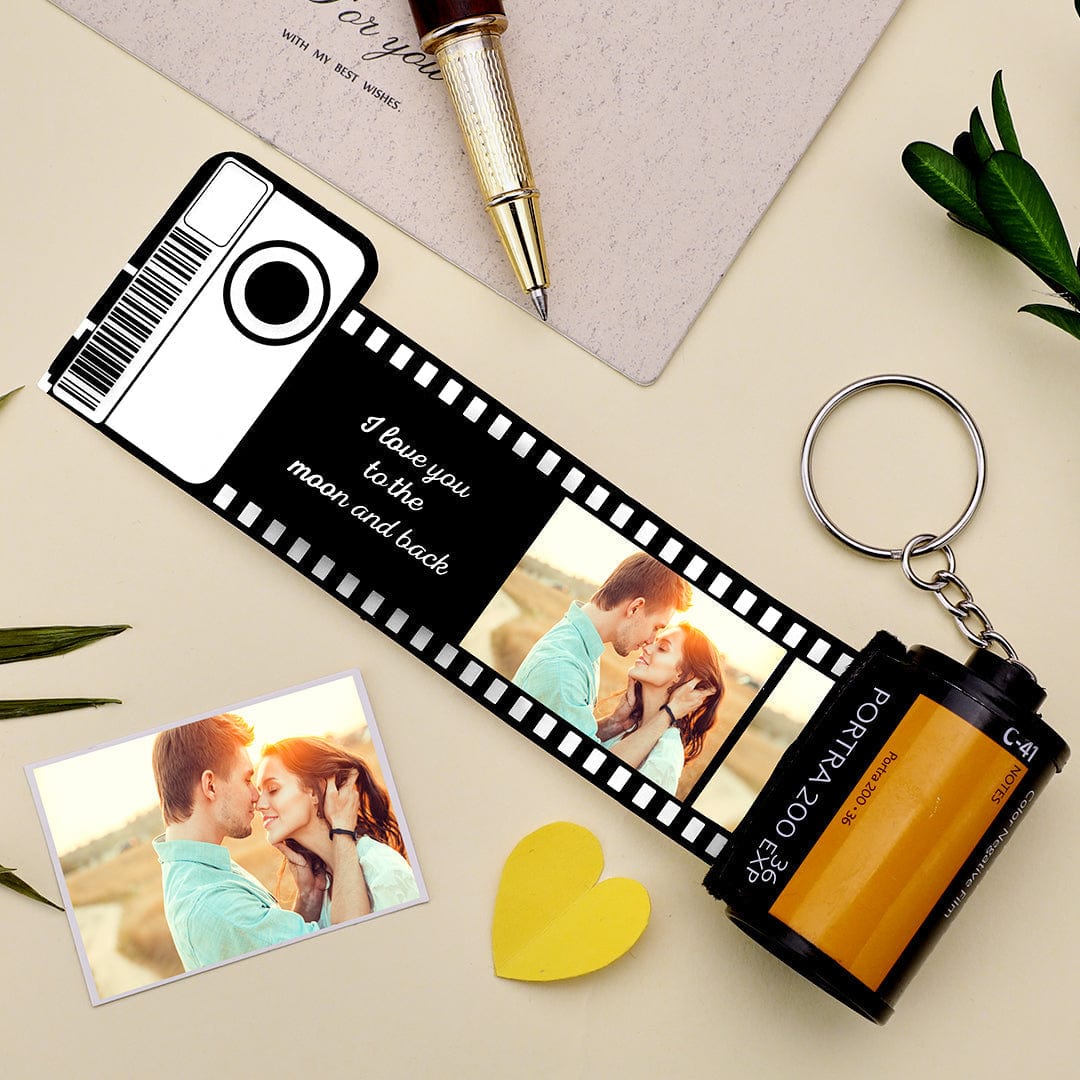 Custom Camera Roll Keychain Photo Film Roll Keychain with Text Gift for Couple - Image 2