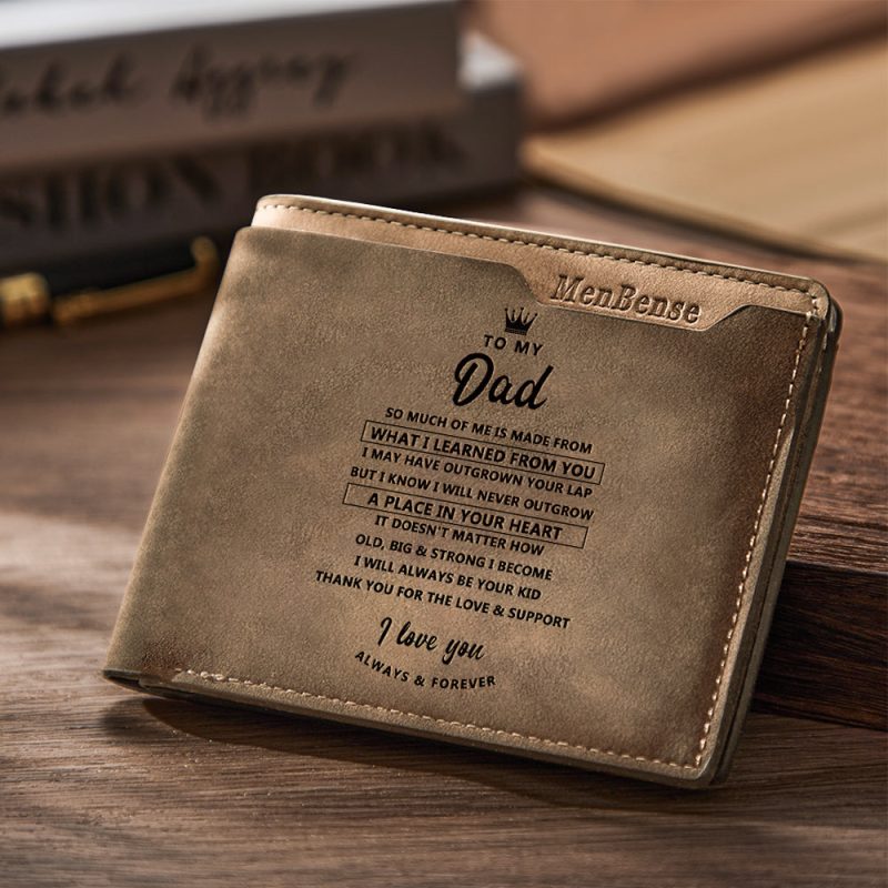 To My Dad Men’s Bifold Wallet Leather Wallets Father’s Day Gifts