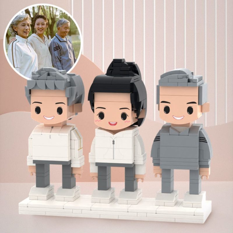 Gifts for Elders 3 People Full Custom Brick Figures Custom Brick Figures Small Particle Block Toys 2023 Christmas Gifts