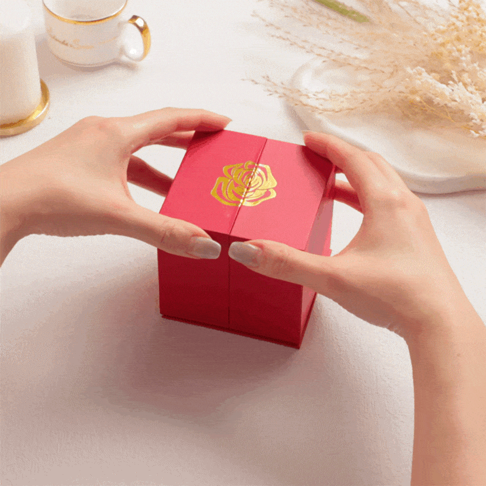 Romantic Liftable Rose Shaped Necklace Gift Box Jewellery Gift Box