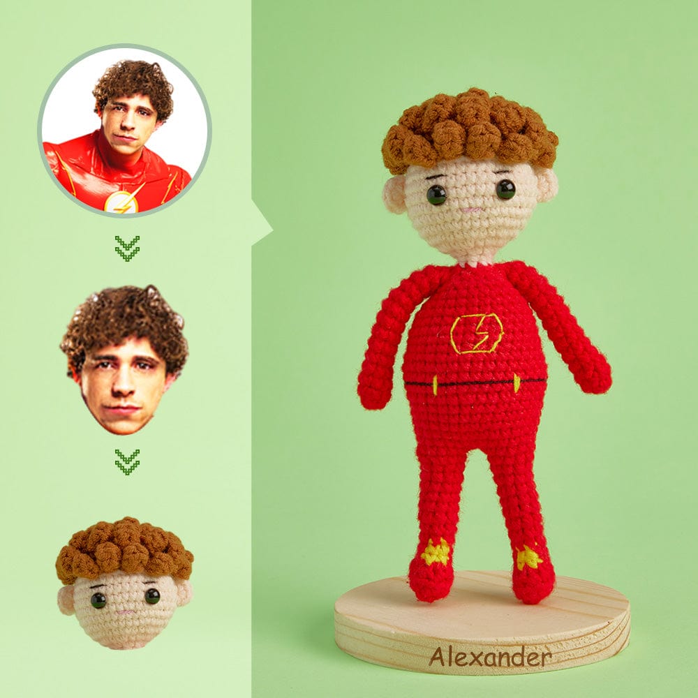 Custom Face Crochet Doll Personalized Gifts Handwoven Mini Dolls - Flash - Image 2