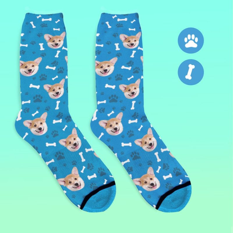 Custom Face Socks 3D Digital Printed Socks Add Pictures and Name – Dog