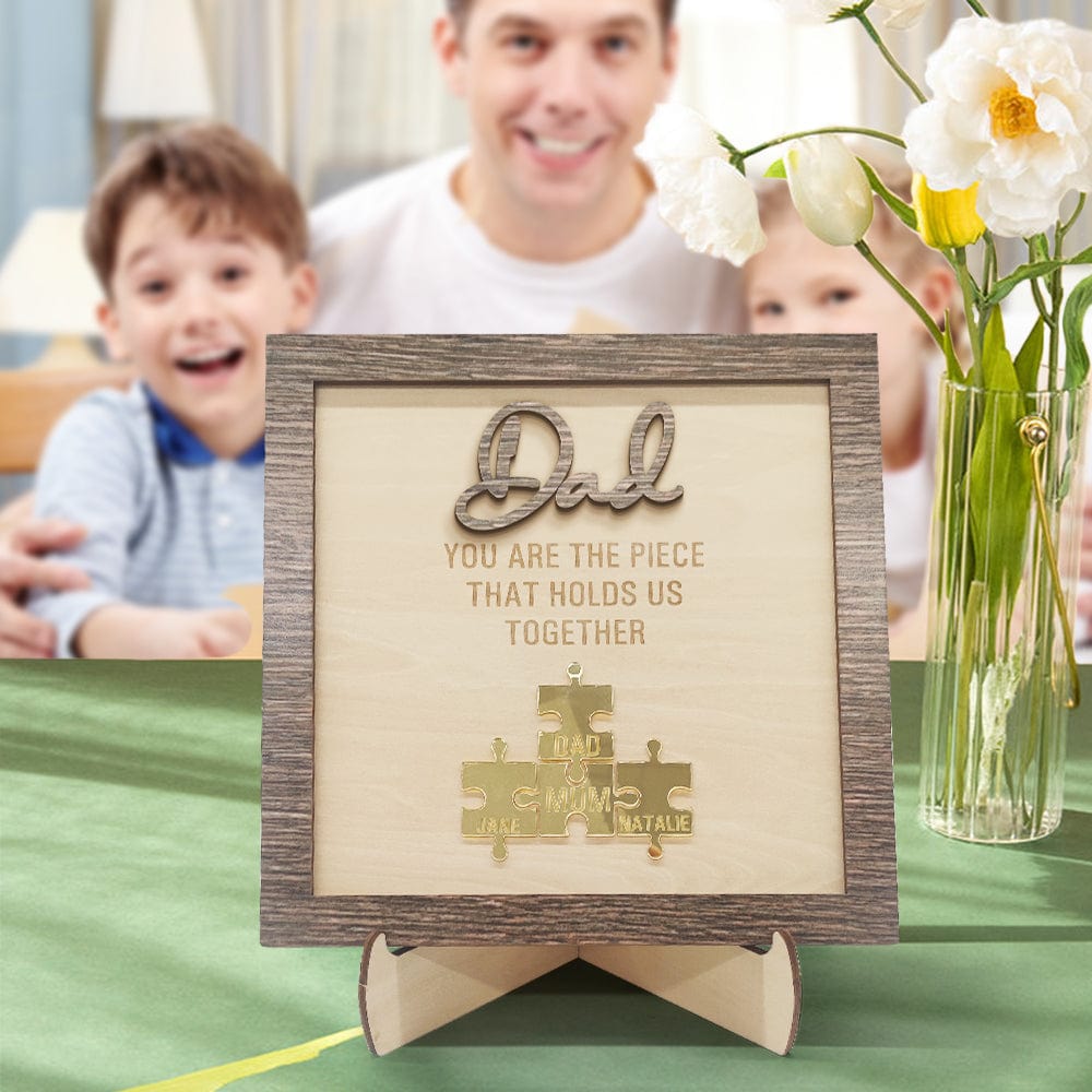Personalized Dad Puzzle Plaque You Are the Piece That Holds Us Together Father's Day Gift - Image 2