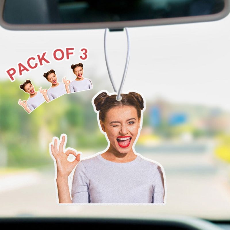 Custom Photo Air Freshener Personalised Car Air Freshener Rearview Mirror Ornament Accessories 3PCS Air Freshener Gifts For Her