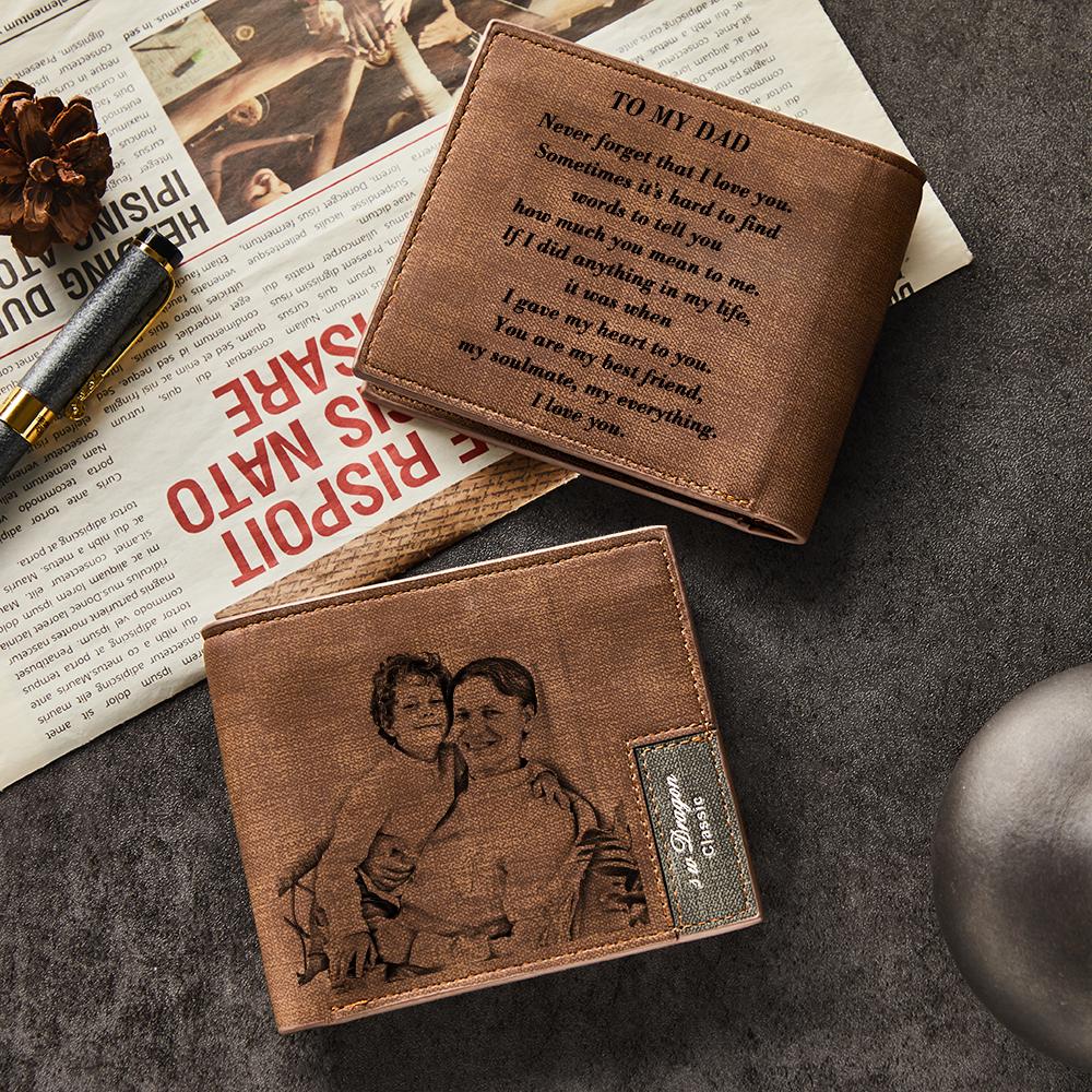 Gift For Him To My Dad Love Personalized Photo Wallet Leather Wallet Engraved Wallet To My Son To My Brother - Image 2