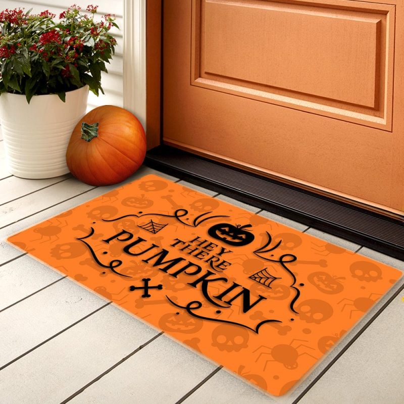 Halloween Door Mat Hey There Pumpkin Floor Mat Welcome Mat Halloween Decor