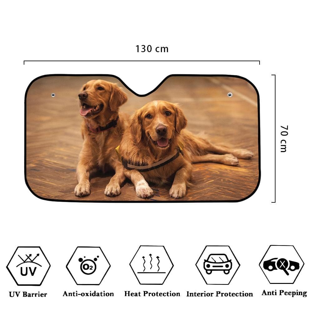 Custom Photo Sun Shade Windshield Car Accessories UV Protective Gifts For Pet Lovers - Image 2