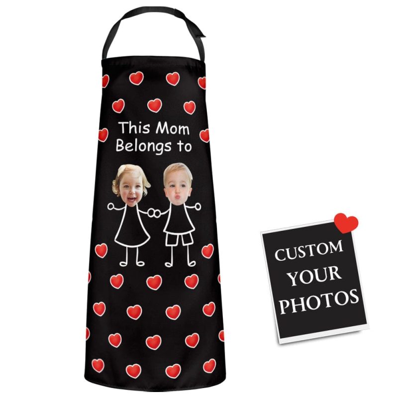 Custom Photo Apron Personalized Mother’s Day Apron Custom Gift for Mom