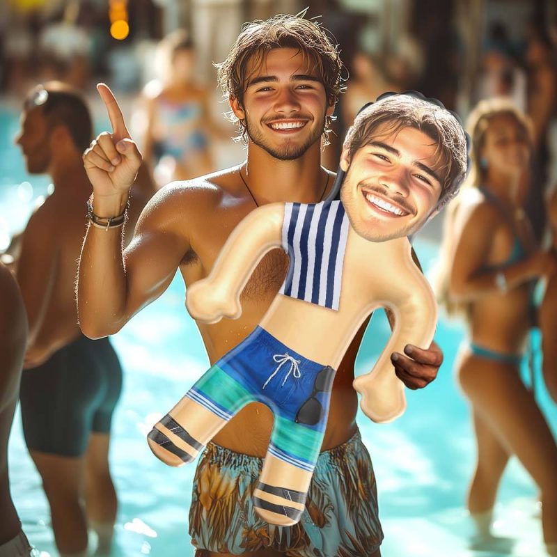 Personalized Beach Guy Blow Up Dolls Funny Inflatable Man Printed Face Gift for Party Favors