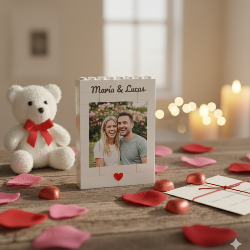 Custom Photo Brick Puzzle Frame – Build Your Love, A Romantic Couple Gift for Valentine’s Day & AnniversariesUS
